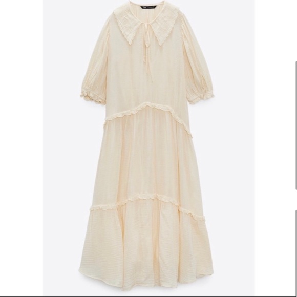Zara Dresses & Skirts - Zara Cream Tiered Dress sz large boho